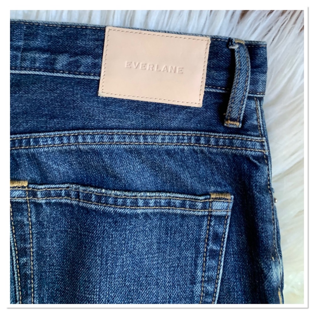 Everlane The Cheeky Jeans Cropped Distressed Button Fly Blue Size 25 - Picture 6 of 8